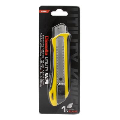 Kniv med Non-Slip gummigreb, 18 mm knivblad og autolås